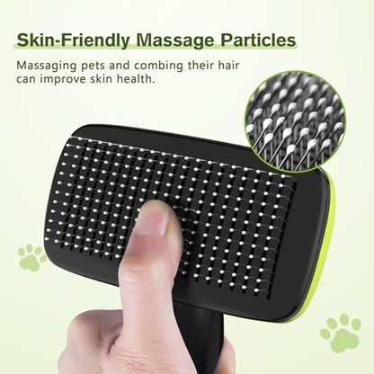 Pecute Skin Friendly Self-Cleaning Slicker Brush for Dog & Cat Shedding