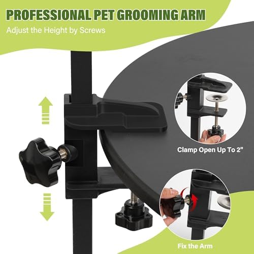 Dog Grooming Arm 35" with Hammock, Haunch Holder for Small Medium Pets