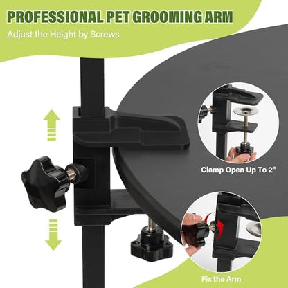 Dog Grooming Arm 35" with Hammock, Haunch Holder for Small Medium Pets