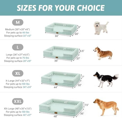 COZY KISS Orthopedic Dog Cooling Bed for Large Sized Dogs, 36x27 inch