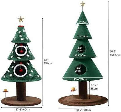 DWVO 52" Christmas Cat Tree with 2-Storey House