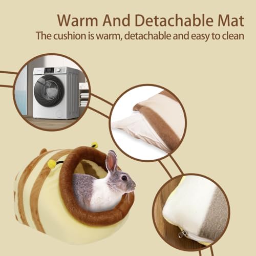 EAEDMY Guinea Pig Bed House & Hideout for Rat Bearded Dragon Hedgehog Ferret to Sleep and Hide, Guinea Pig Cage Accessories Habitat Décor (Large, 5.Wasp)