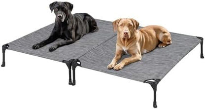 Veehoo 2 Pack Outdoor Elevated Dog Bed for Large Dogs, Cooling Raised Cots
