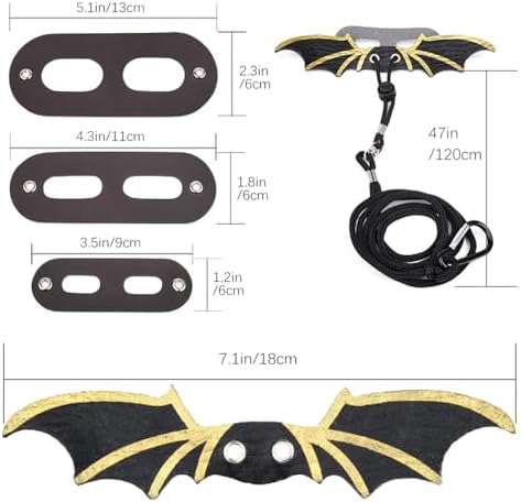 CoguZed Bearded Dragon Leash and Harness Set, Adjustable Lizard Harness, Soft Leather Reptile Costume, Cool Dragon Wing Outfits for Bearded Dragon Lizards(S,M,L, 3 Pack)