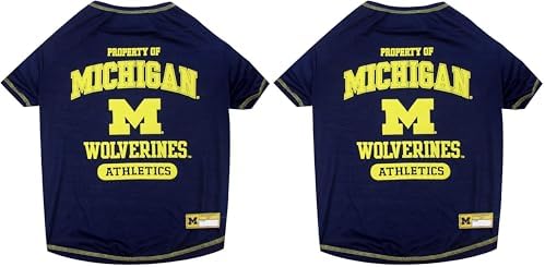 Pets First NCAA Michigan Wolverines Dog T-Shirt, Large (Pack of 2)