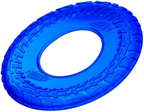 Nerf Dog 10in Enhanced Translucent TPR Tire Flyer - Blue,Medium Breeds