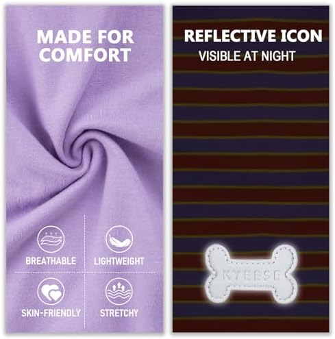 KYEESE 2Pack Cotton Dog Shirt for Small Dogs Soft Striped Tank Top