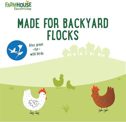 Manna Pro Farmhouse Favorites Fly & Fruit Feather Support Poultry Treat, Duck Treat, Gamebirds, Scratch, Insect & Fruit Blend with Zinc, Biotin & Omega-3s, 7 lb