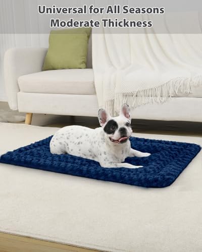 Exsnugy Washable Dog Bed Mat Large Size Fluffy Pet Crate Pad 42x28 XL