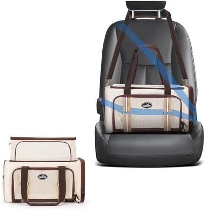 Wakytu Expandable Pet Carrier for Cats and Dogs, Airline Approved Cat Carrier, Large Travel Bag with Extra Large Foldable mat