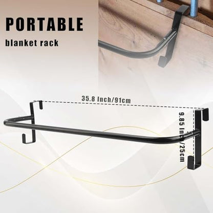 1Pcs Blanket Rack with Tack Rack,Portable Blanket Bar for Hanging Horse Blankets Pads Saddle Blankets,36 Inch