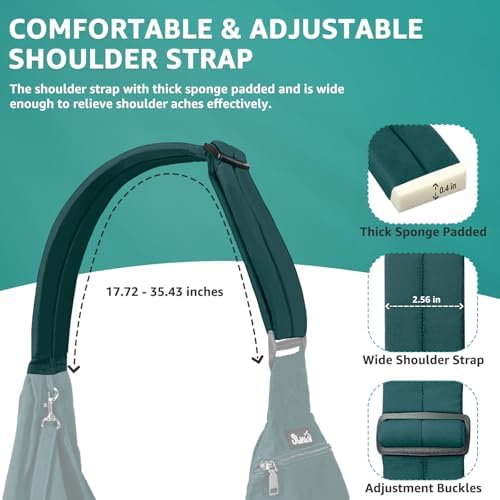 SlowTon Dog Carrier Sling - Thick Padded Shoulder Strap Adjustable, Green S