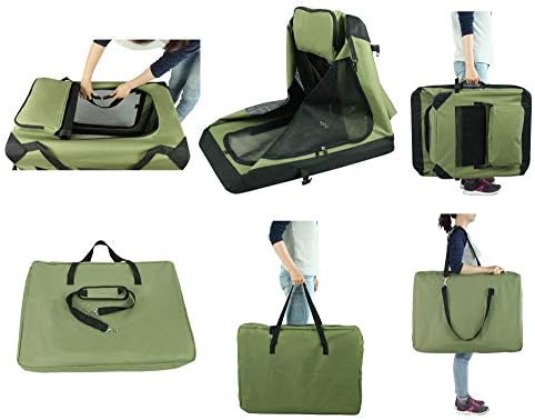 EliteField 3-Door Soft Dog Crate with Bed & Carrying Bag (2-Year Warranty)