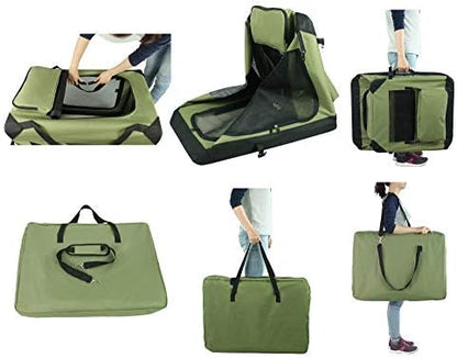EliteField 3-Door Soft Dog Crate with Bed & Carrying Bag (2-Year Warranty)