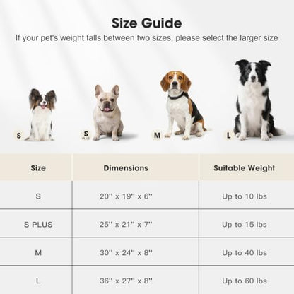 MIXJOY Medium Dog Beds for Medium Sized Dog, Calming Warming Pet Beds, Washable Dogs Bed with Removable Cover, Rectangle Pet Bed with Non-Slip Bottom, 25"x21"x7", Grey