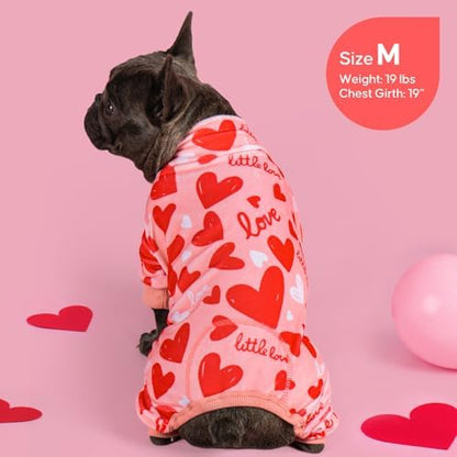 KYEESE Velvet Dog Pajamas Soft Onesie for Daily Wear, Heart