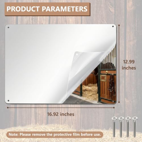 U0U Acrylic Horse Mirror,Safe Horse Toys for Horses to Play with,16.92x12.99 inch Stable Mirror for Horses to Play and Horse Enrichment Toys (16.92 x 12.99 inches/1pcs)