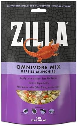 Zilla Reptile Munchies Omnivore Mix, Dehydrated Vegetables, 4 Oz