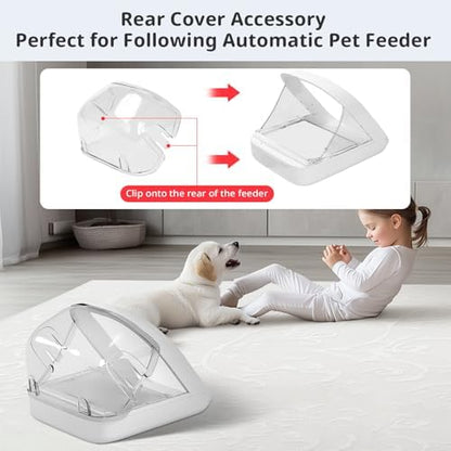Rear Cover for Automatic Microchip Cat Pet Feeder - Prevents Persistent Pet from Getting Food from The Back of The Feeder (3 Pack)