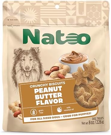 NATOO Natural Dog Biscuits for Small Dogs, Grain-Free Peanut Butter