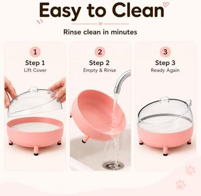Meow&Woof Hamster Sand Bath Container, Large Sandbox Toilet Gerbil Batheoom, Tiny Chinchilla Dust Bathtub Sand Bath Box for Hamster Cage Accessories 5.2 Inch-Pink