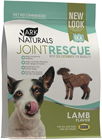 Ark Naturals Joint Rescue Dog Chews, Lamb Flavor, Joint Supplement with Glucosamine & Chondroitin, 1 Pack