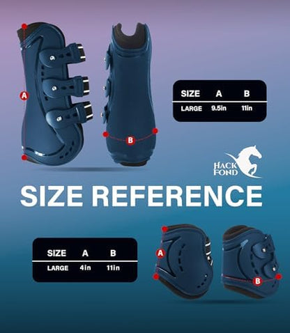 4/Pack Horse Jumping Boots, Open Front & Fetlock Boots for Jumping