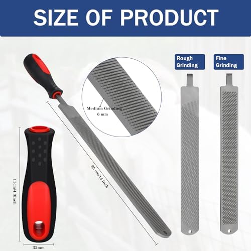 Gisafai 2 Pcs 18 Inch Rasps for Shoeing Horses with Handle Trimming File Carbon Steel Farrier Tools for Repair Horse Goat Hooves Cow Donkey Pig Animal Hooves Repairing Wood Working Supplies
