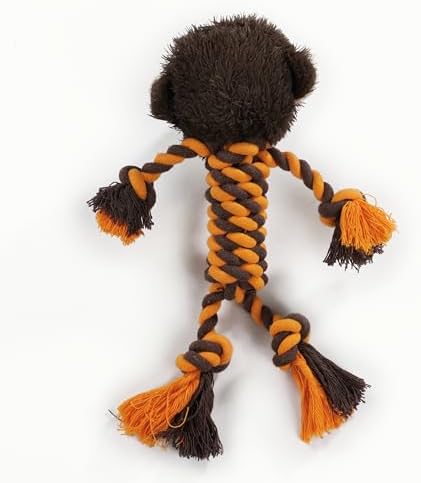 M-PETS Terra ECO Dog Toy – Squeaky Plush Dog Toy Made from Recycled Plastic Bottles, Soft & Durable Eco-Friendly Dog Toy (Shelly, Brown)