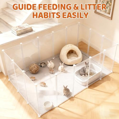 14 Pcs 16.5" H Small Animal Playpen, Indoor Puppy Playpen for Rabbits