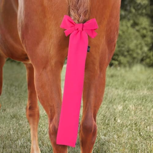 Harrison Howard Stretchy Horse Tail Guard - Breathable & Protects - Slip On Design - 2 Strand Closure - 22" L Light Pink