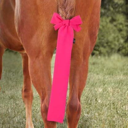 Harrison Howard Stretchy Horse Tail Guard - Breathable & Protects - Slip On Design - 2 Strand Closure - 22" L Light Pink