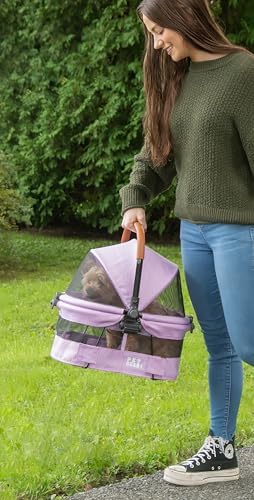 Pet Gear No-Zip View 360 Pet Carrier & Car Seat, 15", Bright Lilac