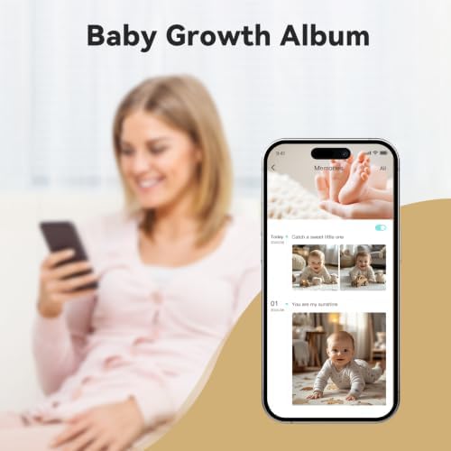 ebemate AI Baby Monitor with 1500ft Range, 2.8" Screen, Watch Viewing, Secure FHSS, Local SD & Cloud Storage, AI Cry Detection, Two-Way Talk, Private Infant Safety Camera EBES28-blk