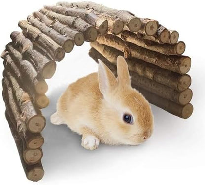 PINVNBY Extra Large Wooden Bunny Ladder Bridge (25 x 15 inches), Rabbits Hideout, House, Tunnel, Rodents Chew Toys for Guinea Pig, Chinchillas, Hedgehogs, Ferrets, Rat
