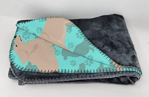 Caroline's Treasures MLM1078TBLT Cream Golden Retriever Soft Travel Blanket with Bag Airplane Blanket, Indoor Outdoor Camping Blanket for Traveling, Picnics, Beach Trips, Concerts