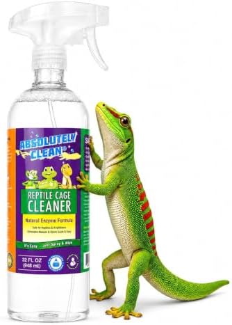 Absolutely Clean Amazing Reptile & Amphibian Terrarium Cleaner and Deodorizer - Just Spray/Wipe - Safely & Easily Removes Reptile & Amphibian Messes - USA Made (32oz Spray Bottle - Save 25%)