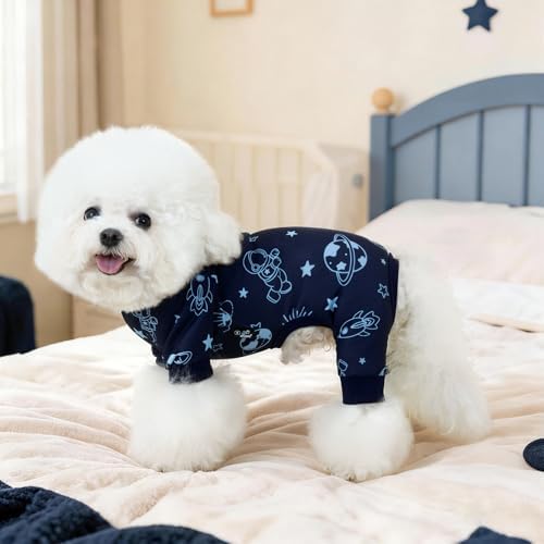 XPUDAC 4 Pack Dog Pajamas for Small Dogs, Soft Dog Onesie, Comfy Puppy Clothes Lightweight Pet Pjs Outfit Pet Clothes for Boy, 2XL