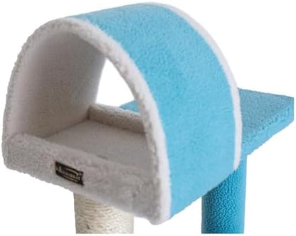 Armarkat Sky Blue 29" Cat Tree, Real Wood Tunnel For Squeeze, Snoozing And Hiding, B2903