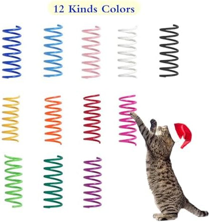 24PCS 12Colors Cat Spring Toys for Indoor Cats