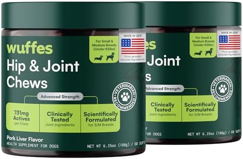 Wuffes Advanced Hip & Joint Chews for Small Breed Dogs (2-Pack)