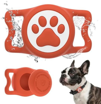 IP68 Waterproof Dog AirTag Holder for Dog Collar, Soft, Stretchy Silicone