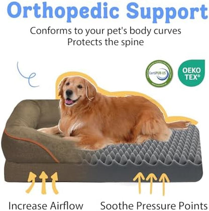 Chez Paw Waterproof Orthopedic XL Dog Bed for Large and Extra Large Dogs