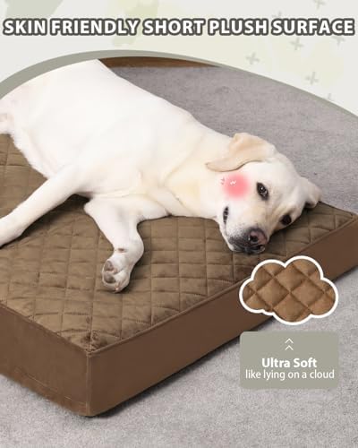 NUPIDA Orthopedic XXL Dog Beds for Crate with Washable Cover, 47x29, Brown