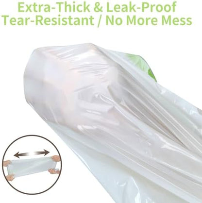 Thickened Extra Large Cat Litter Box Liners 37" x 17", 20 Count Kitty Waste Bags with Drawstring – Heavy Duty Tear-Resistant Waterproof Pre-Separated Cat Litter Pan Liners for Easy Cleanup