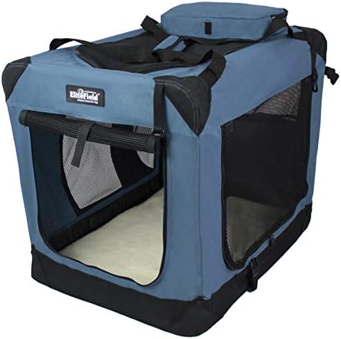 EliteField 3-Door Soft Dog Crate with Bed & Carrying Bag (2-Year Warranty)
