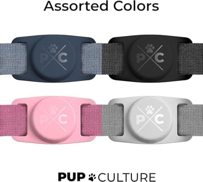 Pup Culture AirTag Holder - Lightweight, Protective Case for Dog & Cat Collars - Track Pets with Apple AirTag