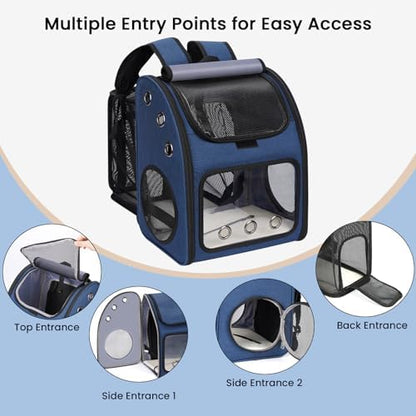 Expandable Cat Carrier Backpack,Large Space,Airline Approved,18 lbs