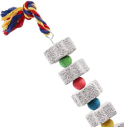2 Pack Large Chicken Chewing Toy, Chick Beak Grinding Calcium Stone with Bells, Cage Accessories for Bird Parrot Cockatiel Parakeet Budgies Rat Hamster Rabbit Bunny African Grey Guinea Pig Chinchilla