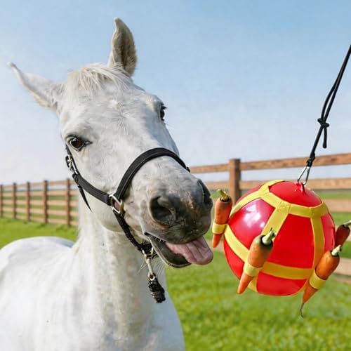 Horse Treat Ball & Horse Stall Toys (Red)